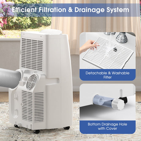 Aire acondicionado portátil de 14000 BTU(Ashrae) con control remoto