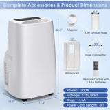 Aire acondicionado portátil de 14000 BTU(Ashrae) con control remoto