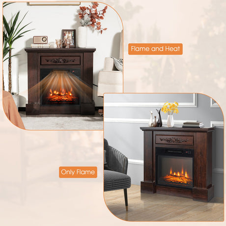 Mueble para TV de 1400W con chimenea eléctrica y control remoto