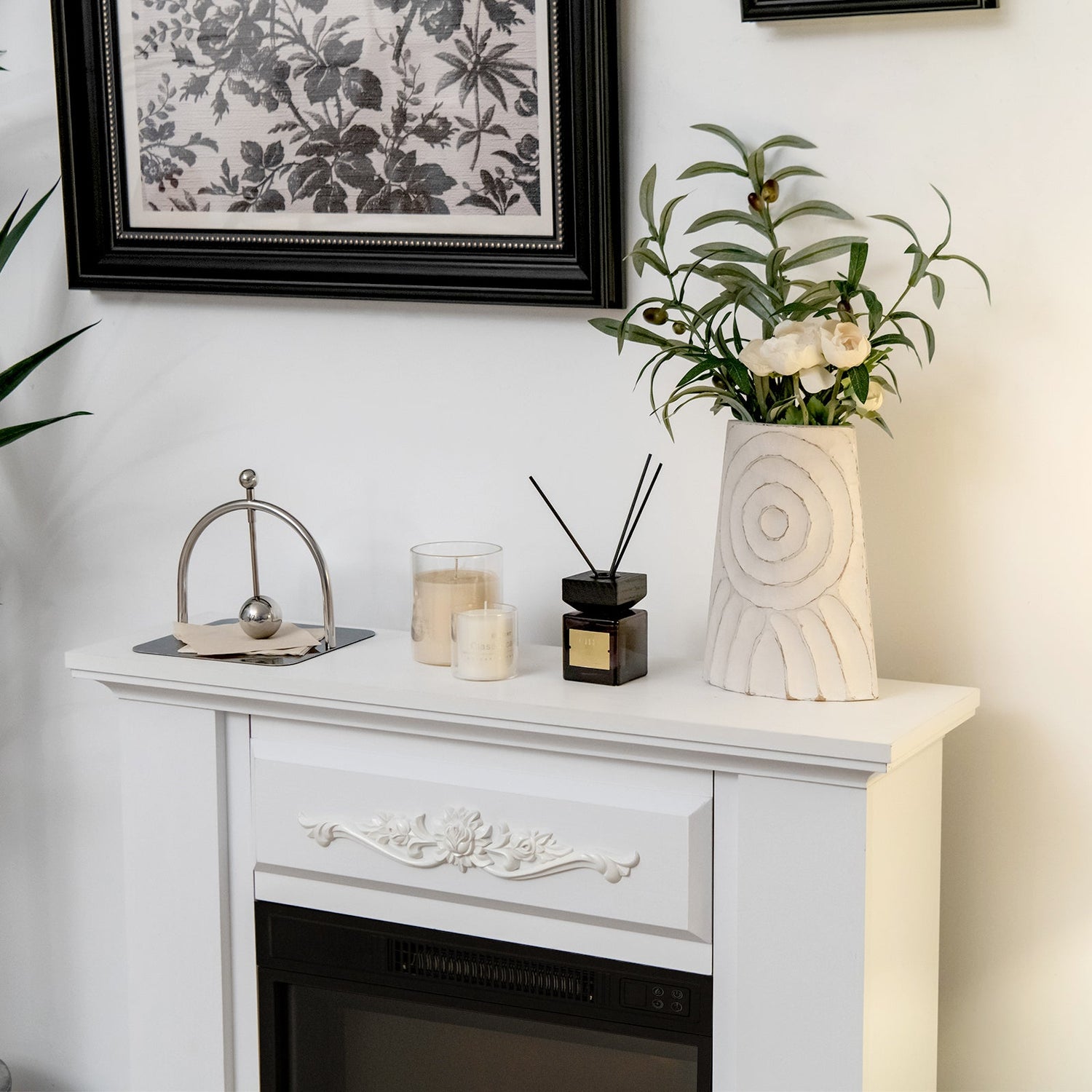 Mueble para TV de 1400W con chimenea eléctrica y control remoto