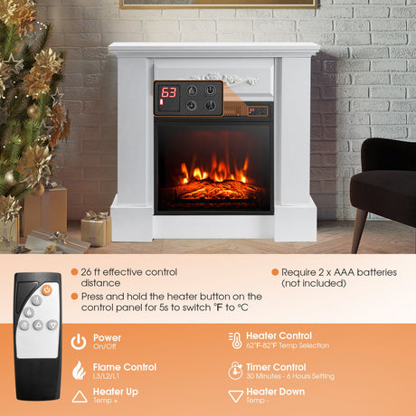 Mueble para TV de 1400W con chimenea eléctrica y control remoto