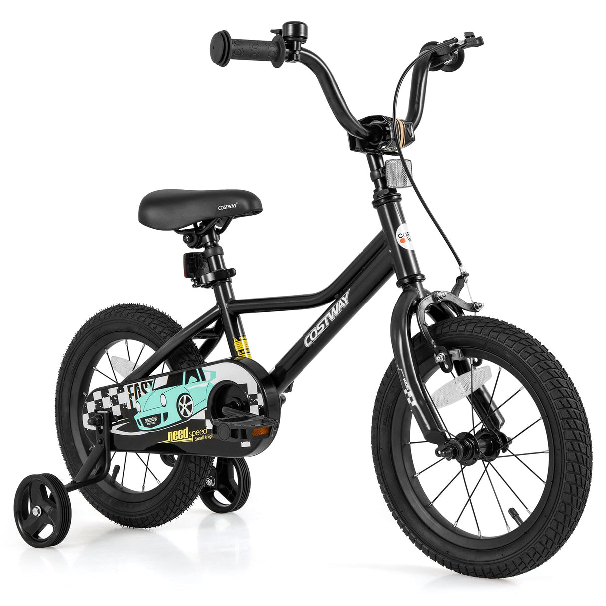Bicicleta infantil de 14 pulgadas ajustable para niños de 3 a 5 años con cuadro de paso bajo