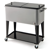 Portable Patio Cooler with Bottom Storage Shelf and Bottle Opener