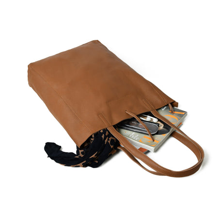 Bolso Tote de Cuero Chic Café para Mujer