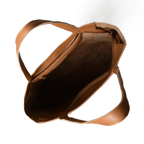 Bolso Tote de Cuero Chic Café para Mujer