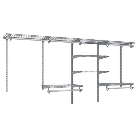 Sistema de almacenamiento y organización de armarios de 4-8 pies con barra para colgar para lavadero y dormitorio