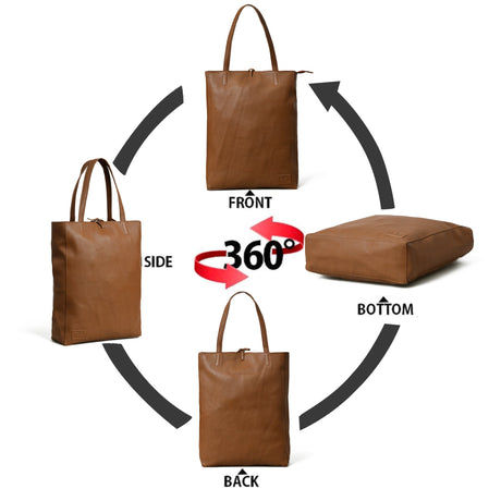 Bolso Tote de Cuero Chic Café para Mujer