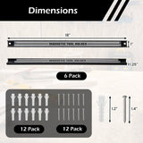 18 Inch Magnetic Tool Holder Strip with Mounting Screws