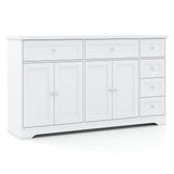 Aparador de bufé de 59" con barra de café moderna y mesa consola - Blanco