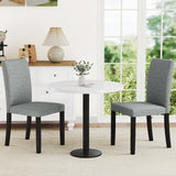 Juego de 2 sillas de comedor modernas de mediados de siglo con patas de madera de caucho - Gris
