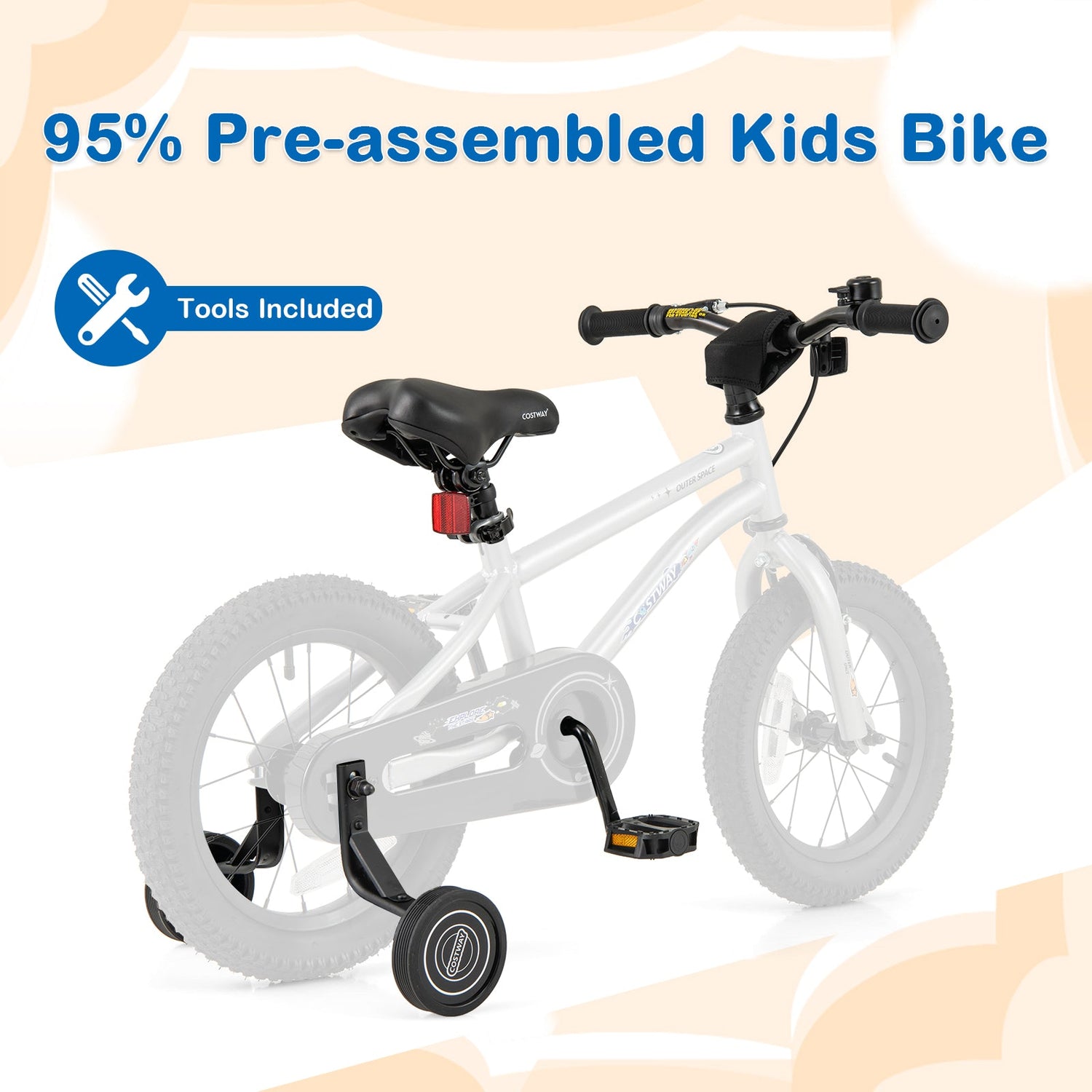 Bicicleta para niños y niñas de 4 a 7 años de 16 pulgadas, ajustable con cuadro de acero de alto carbono - 16 pulgadas