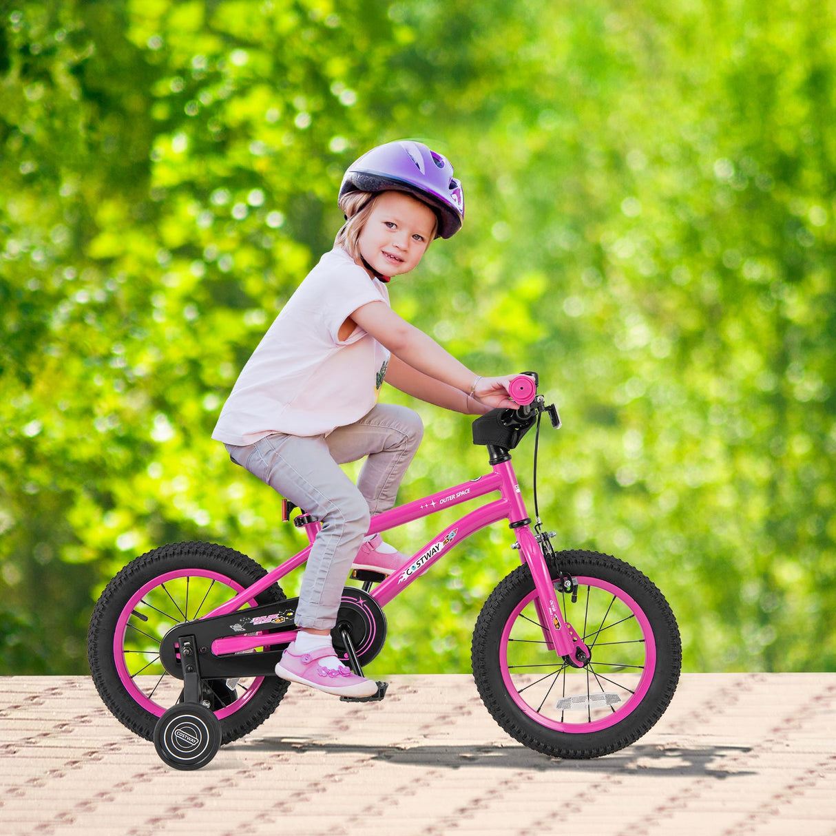 Bicicleta para niños de 16 pulgadas para 4-7 años ajustable con ruedas de entrenamiento extraíbles - 16 pulgadas