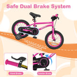 Bicicleta para niños de 16 pulgadas para 4-7 años ajustable con ruedas de entrenamiento extraíbles - 16 pulgadas