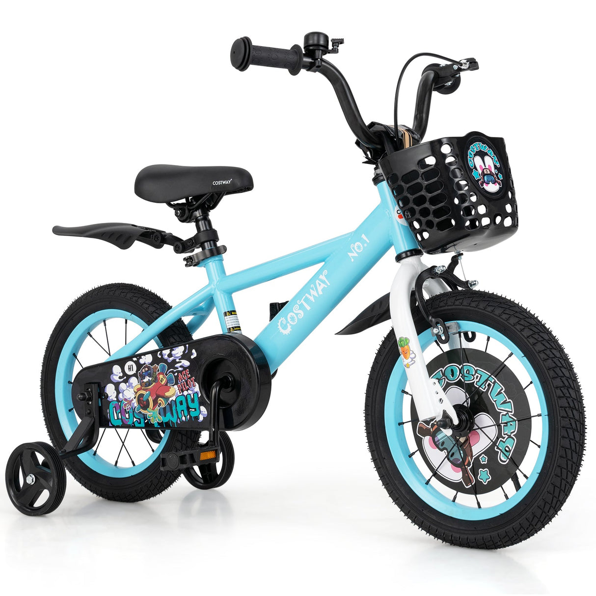 Bicicleta infantil de 14 pulgadas con manillar y sillín ajustables para niños de 3 a 5 años - 14 pulgadas