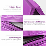 Colchoneta de gimnasia plegable de 8 x 4 pies - Morado