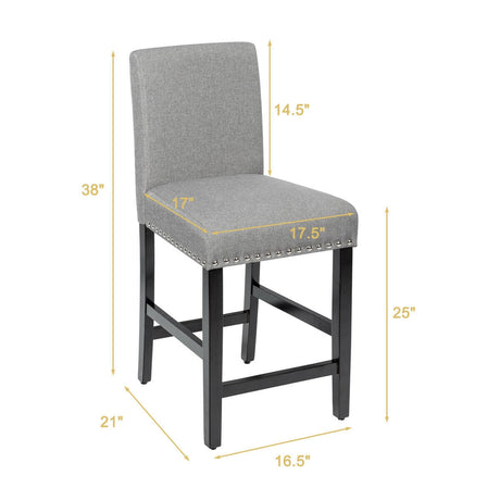 Sillas de cocina de 25 pulgadas con patas de madera de caucho