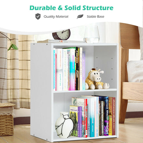 Mueble Expositor Multifuncional de 2 Capas con Gran Capacidad de Almacenamiento - Blanco