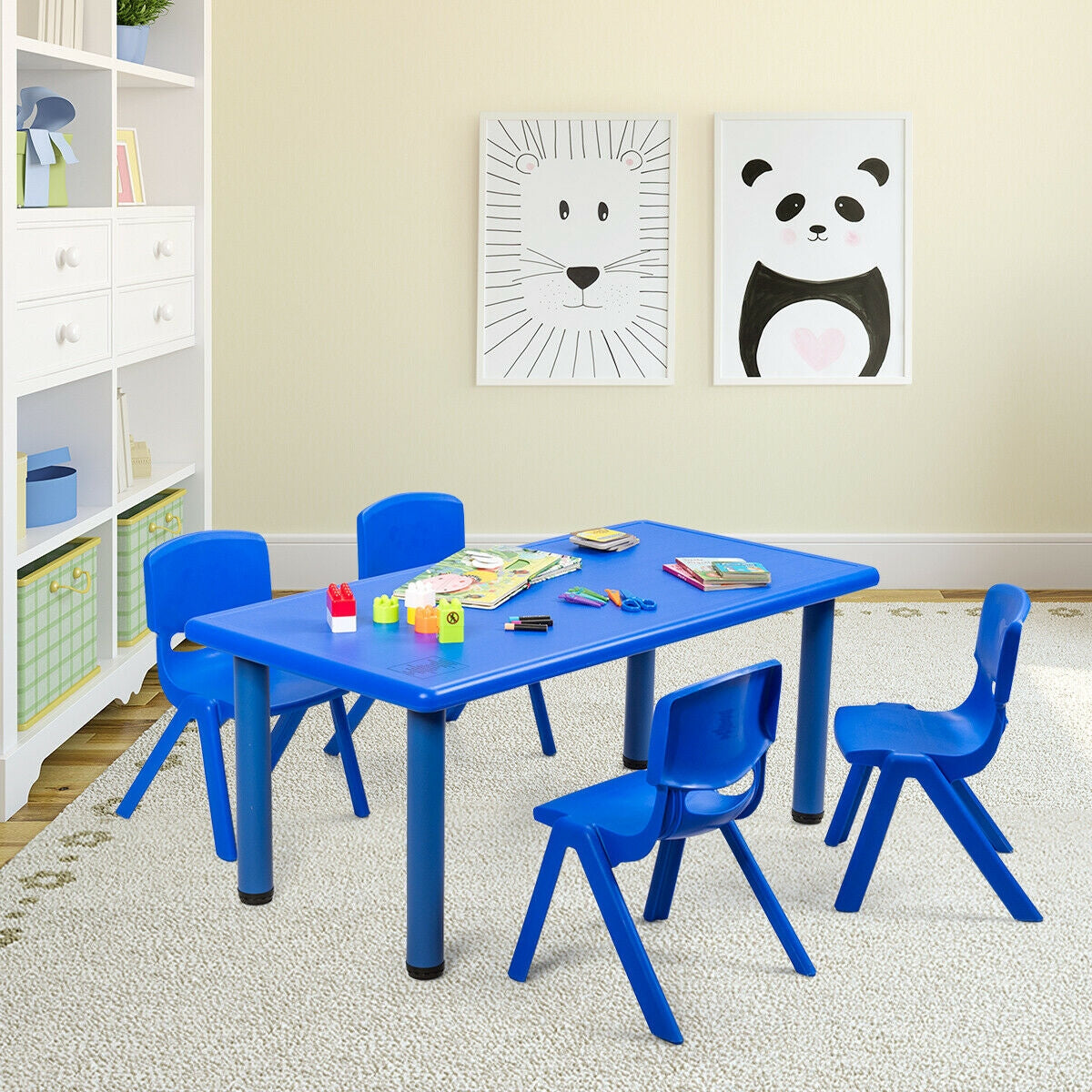 Mesa Rectangular de Plástico para Niños para Aprender y Jugar