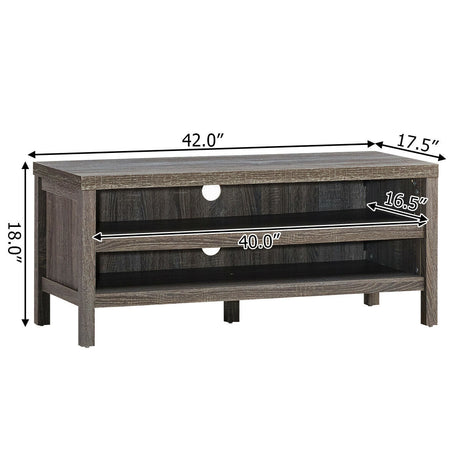 Mueble de TV de 3 niveles con estantes de almacenamiento para televisores de hasta 45 pulgadas