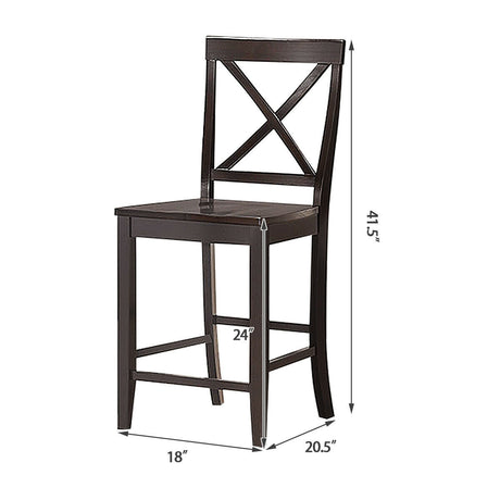 Sillas de cocina con estructura de madera de caucho de 24 pulgadas, paquete de 2