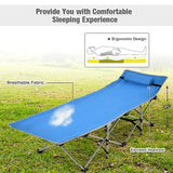 Catres Plegables de Camping con Bolsillo Lateral y Reposacabezas Desmontable