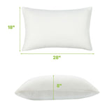 Juego de 2 almohadas de espuma viscoelástica triturada de 28 x 18 pulgadas con funda refrescante de bambú