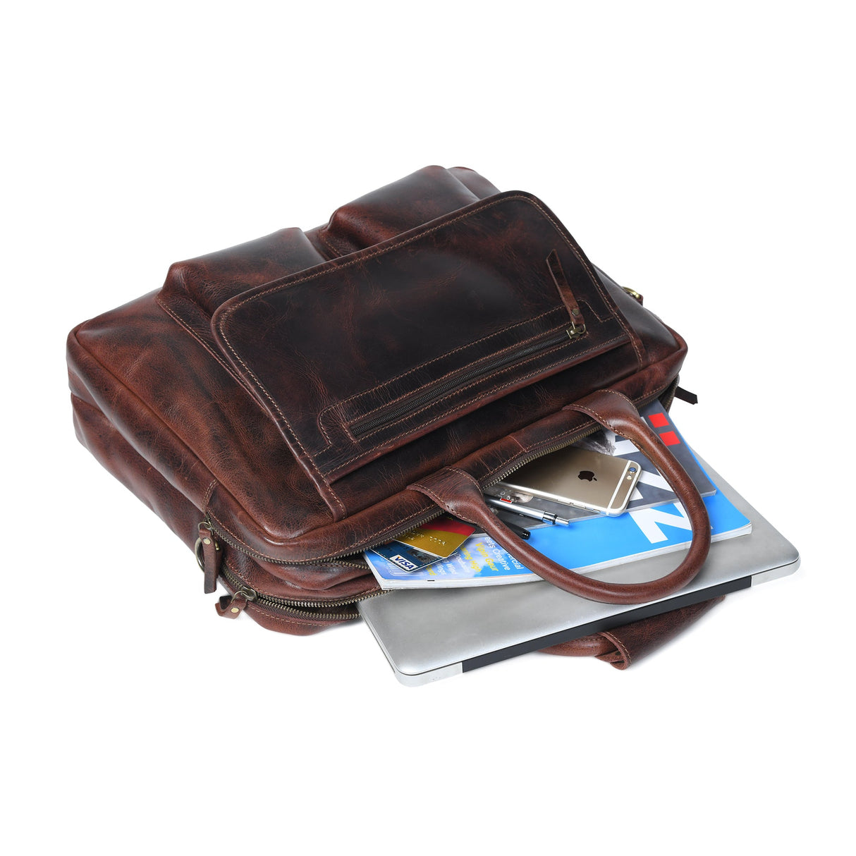 Bolsa de piloto de cuero de búfalo