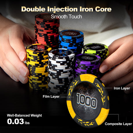 Set de fichas de póquer Texas Hold'em de 14 gramos