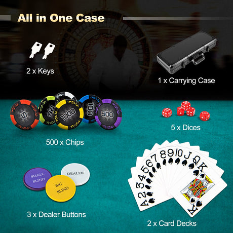 Set de fichas de póquer Texas Hold'em de 14 gramos