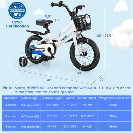 Bicicleta para niños de 14 pulgadas