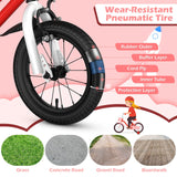 Bicicleta Infantil de 14 Pulgadas Roja con Casco Azul y Set Protector