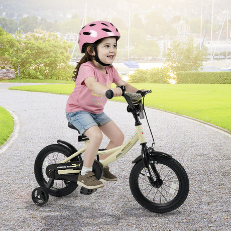 Bicicleta deportiva de 14 pulgadas para niños con ruedas de entrenamiento extraíbles