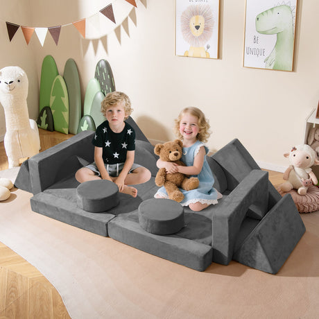 Sofá de juegos modular de 14 piezas para cuarto de juegos y dormitorio
