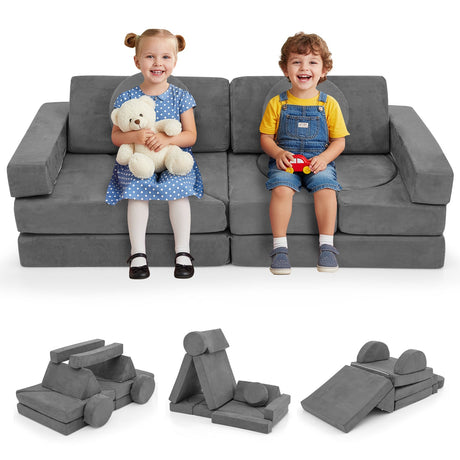 Sofá de juegos modular de 14 piezas para cuarto de juegos y dormitorio