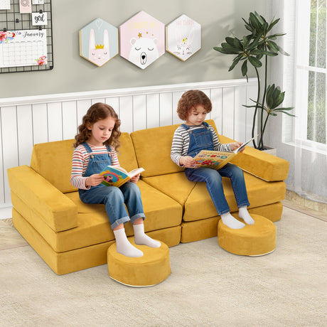Sofá de juegos modular de 14 piezas para cuarto de juegos y dormitorio