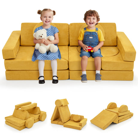 Sofá de juegos modular de 14 piezas para cuarto de juegos y dormitorio