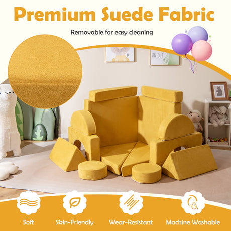Sofá de juegos modular de 14 piezas para cuarto de juegos y dormitorio