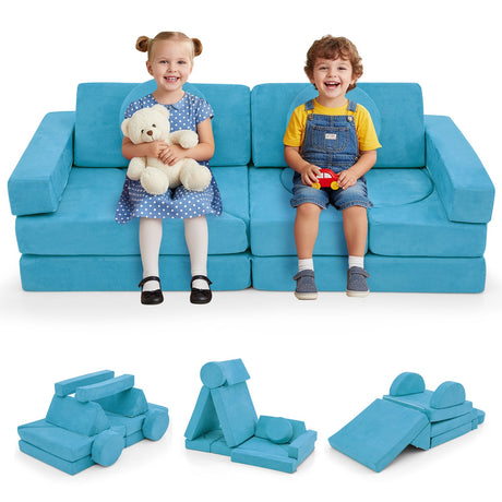 Sofá de juegos modular de 14 piezas para cuarto de juegos y dormitorio