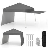 Tienda de dosel plegable de 14 x 9.2 pies con 2 paredes laterales convertibles en toldo y estacas