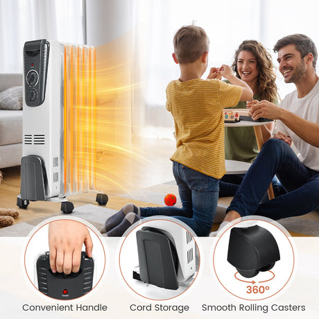 Calefactor eléctrico de 1500W con termostato ajustable