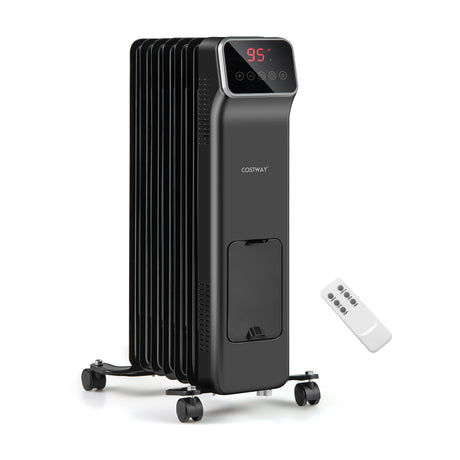 Calefactor Radiador Eléctrico de Aceite de 1500W con Mando a Distancia, 3 Modos y Temporizador de 24 Horas