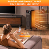 Calefactor Radiador Eléctrico de Aceite de 1500W con Mando a Distancia, 3 Modos y Temporizador de 24 Horas