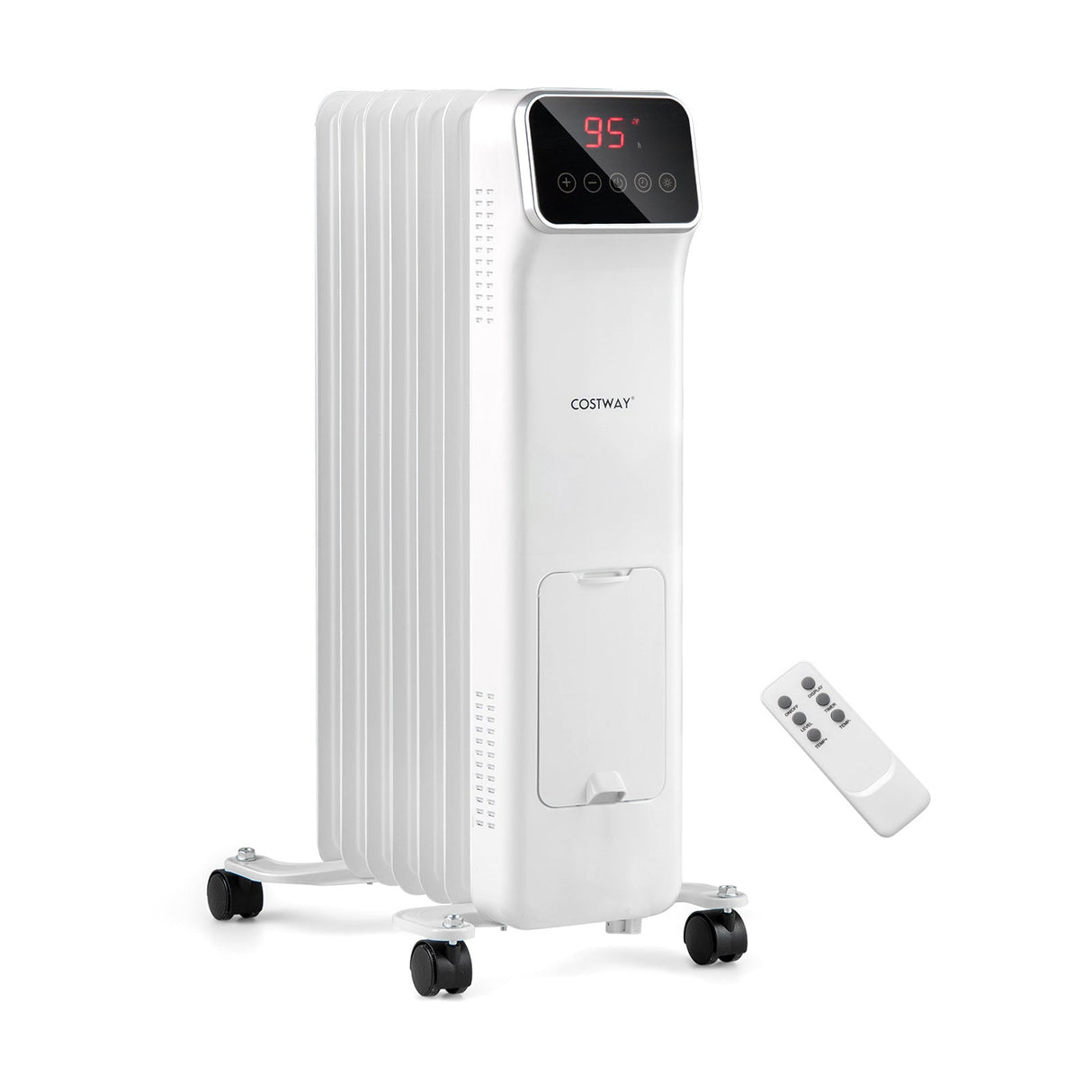 Calefactor Radiador Eléctrico de Aceite de 1500W con Mando a Distancia, 3 Modos y Temporizador de 24 Horas