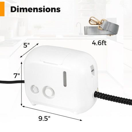 Limpiador a vapor portátil de 1500W con depósito de agua de 34 oz-Blanco