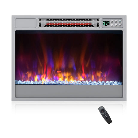 Inserto de chimenea eléctrica empotrada de 23 pulgadas y 1500 W con control remoto