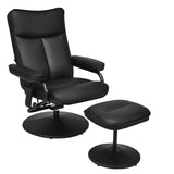 Sillón reclinable de masaje eléctrico con otomana y control remoto