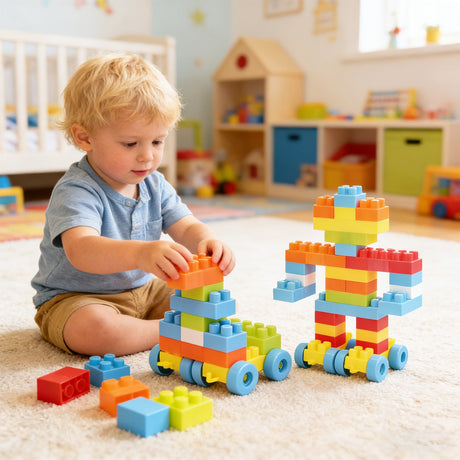 150 Piezas de Bloques de Construcción para Niños Pequeños, Juguetes de Aprendizaje Temprano STEM Montessori para mayores de 3 años