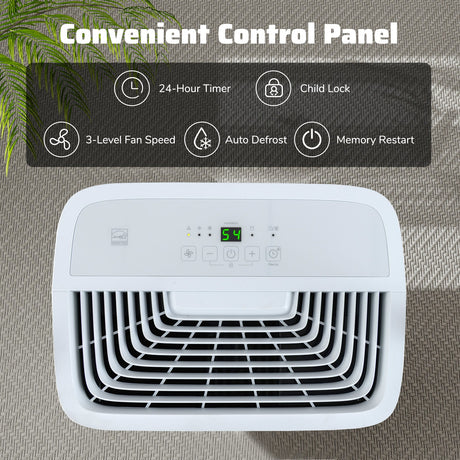 Deshumidificador de 150 pintas con temporizador de 24 horas y pantalla LED - Blanco