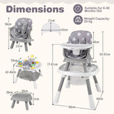 Trona evolutiva 16 en 1 con centro de actividades y elevador para bebés y niños pequeños