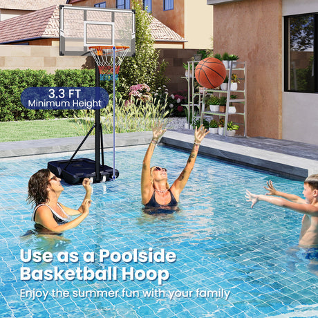 Aro de Baloncesto Portátil Ajustable de 1 a 3 Metros con Base y Ruedas